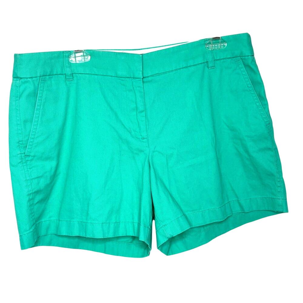 J.Crew Wm's Size 12 Light Green Chino Shorts Midrise Summer Casual 100% Cotton